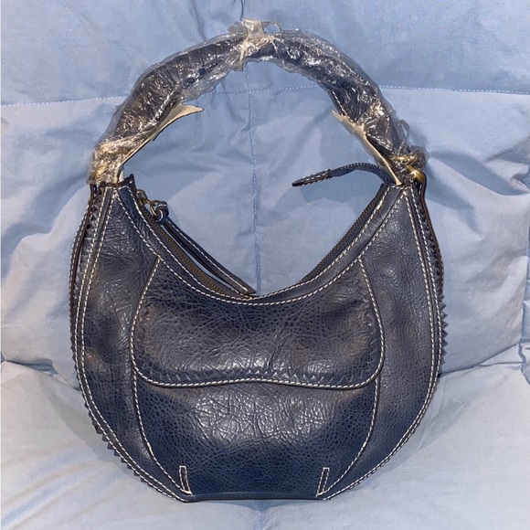New Navy Blue BCBG Maxazria Leather Bag